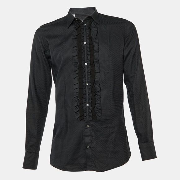 Dolce & Gabbana Black Cotton Dress Shirt